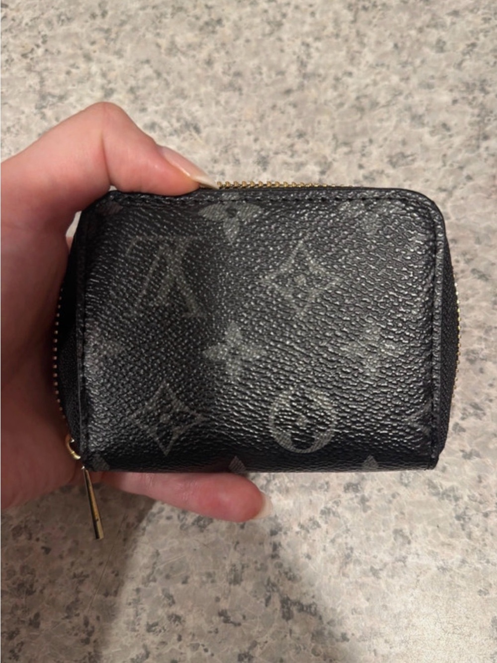 Louis Vuitton Black Monogram Zip Card & Coin Pouch